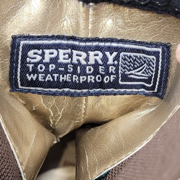 Sperry Top Sider Weatherproof Booties Size 10M Suede Pull On Wedge Brown Boots - Picture 10 of 11